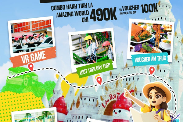 Combo né nắng nóng tại Sơn Tiên Amazing World - giá 490k, tặng voucher ẩm thực