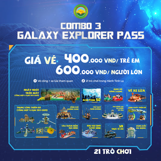 Bảng giá vé Sơn Tiên - Combo Trọn Gói Hành Tinh Lạ (21 Trò Chơi) - Galaxy Explorer Pass